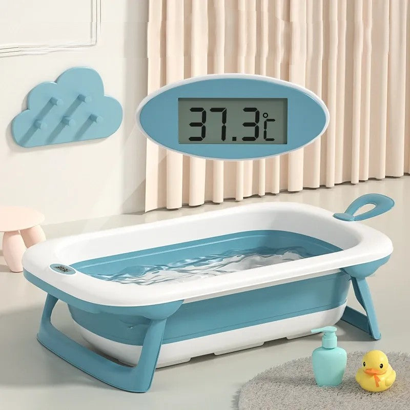 SONARIN Bañera de Bebé Plegable con Sensor de Temperatura,Tina