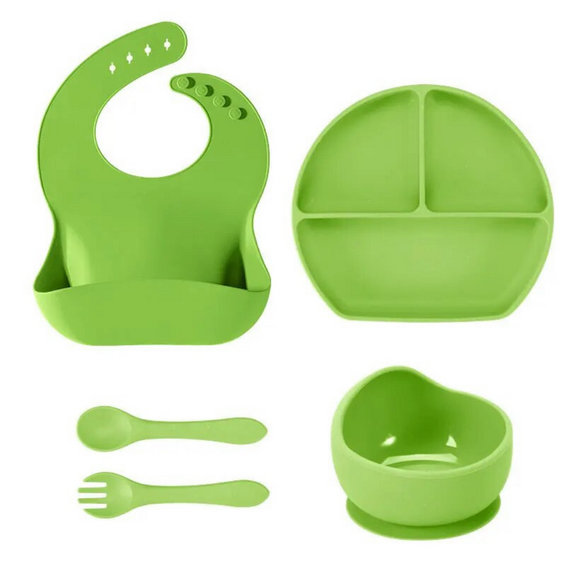 Set Vajilla Silicona Beaba para bebé con Ventosa Resistente – Verde –  Shopavia