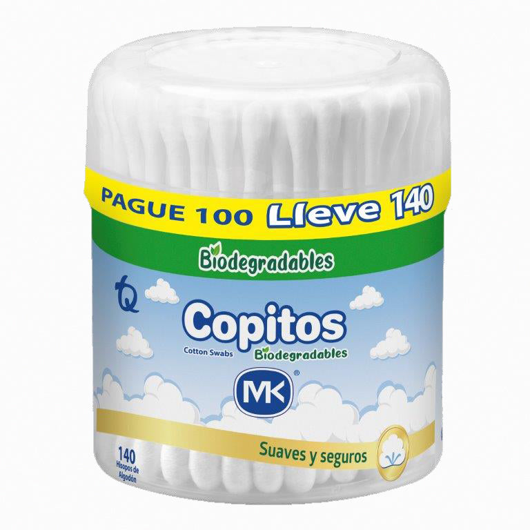 COPITOS BIODEGRADABLES 2 PAQUETES X140 UNIDADES MK