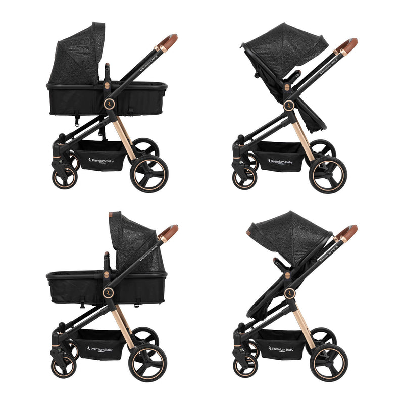 COCHE TIPO CUNA ASTON PREMIUM BABY NEGRO CAFE