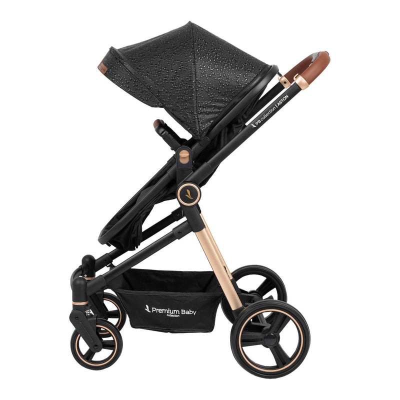 COCHE TIPO CUNA ASTON PREMIUM BABY NEGRO CAFE