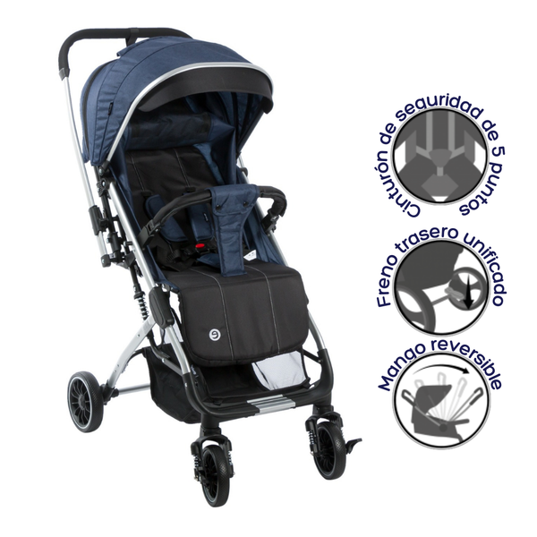 COCHE MALETA TURIN EB137 AZUL EBABY