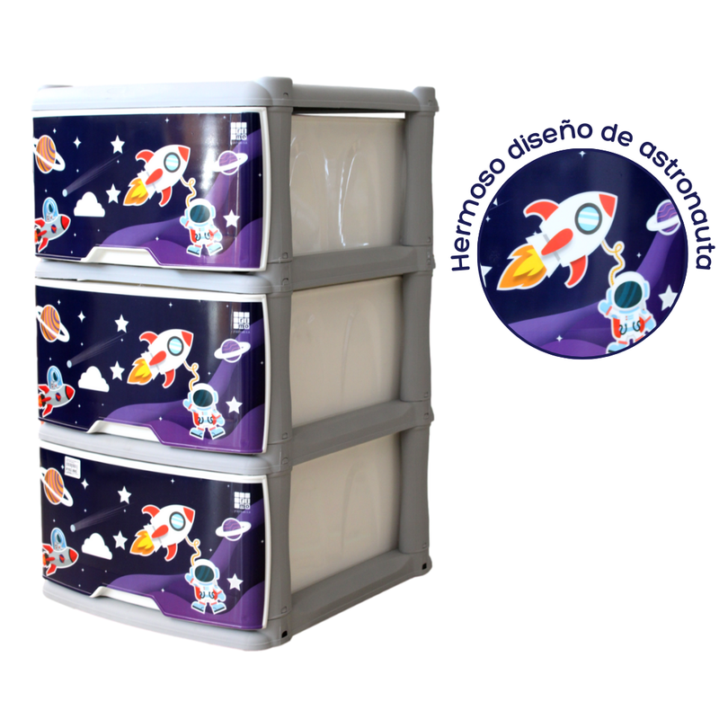 ORGANIZADOR DECORADO ASTRONAUTA X3 RIMO