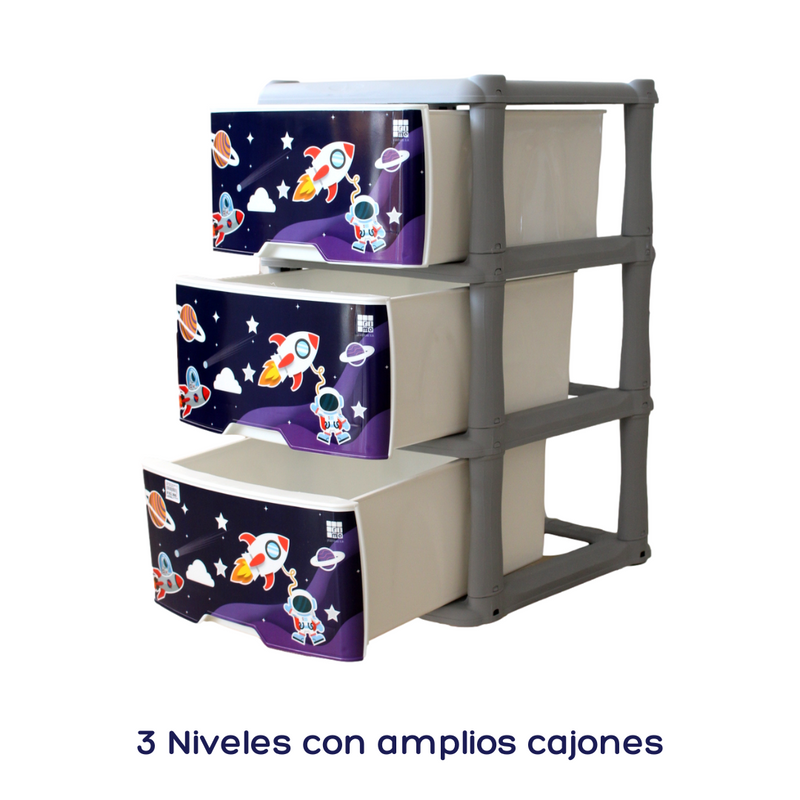 ORGANIZADOR DECORADO ASTRONAUTA X3 RIMO