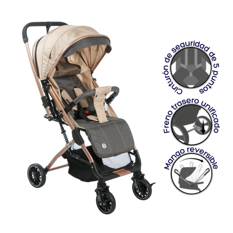 COCHE MALETA TURIN EB137 BEIGE EBABY