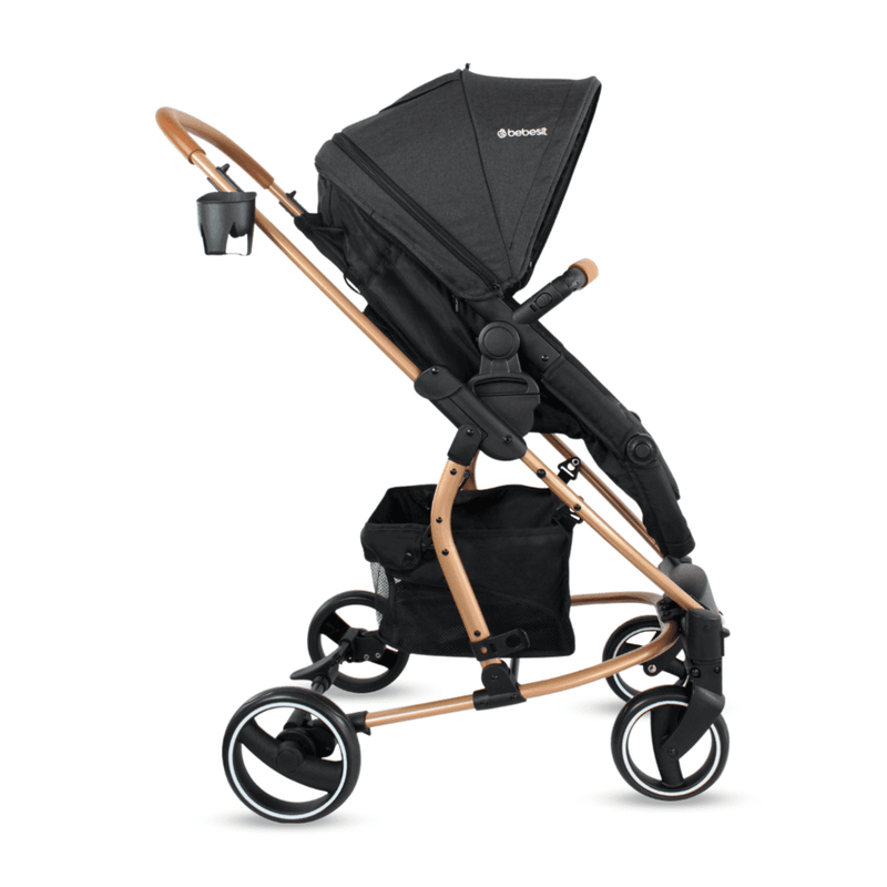 COCHE TRAVEL SYSTEM PRIMA SL461A GOLD BLACK BEBESIT -