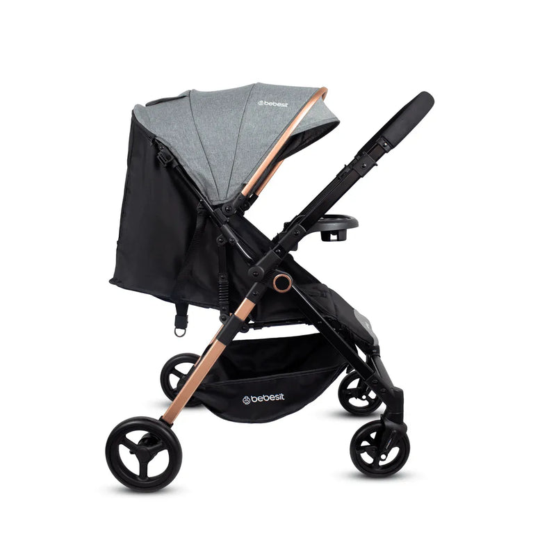 COCHE REVERSIBLE CITY JC100 - GRIS BEBESIT