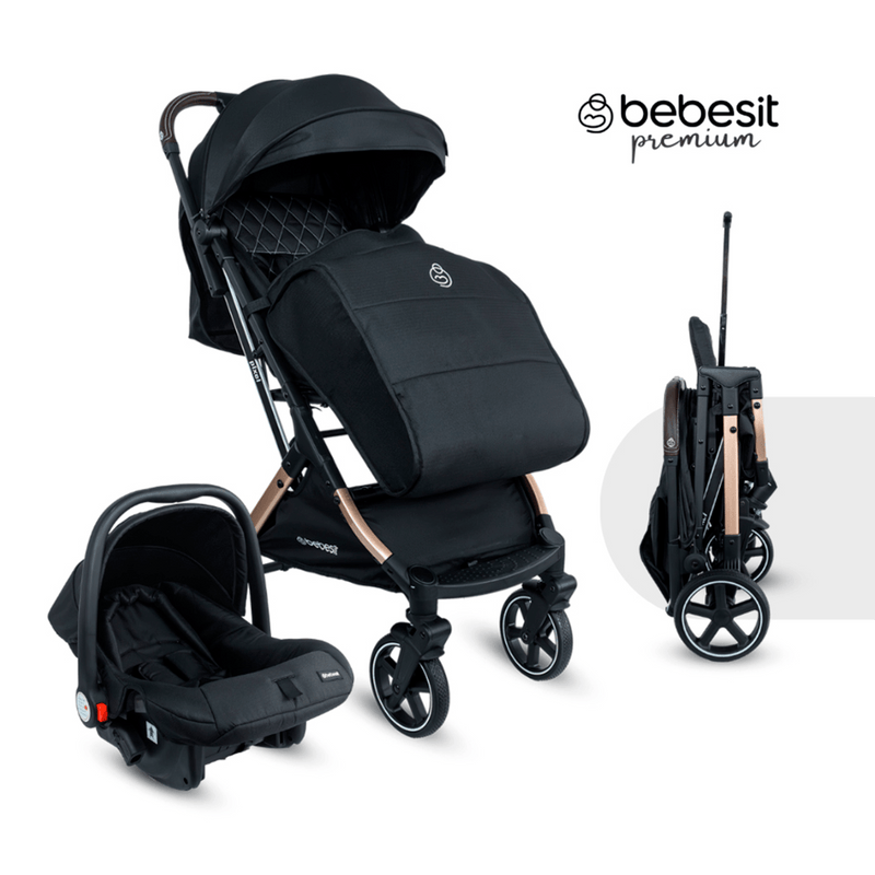 COCHE TRAVEL SYSTEM COMPACTO PIXEL JTS602 BEBESIT NEGRO -