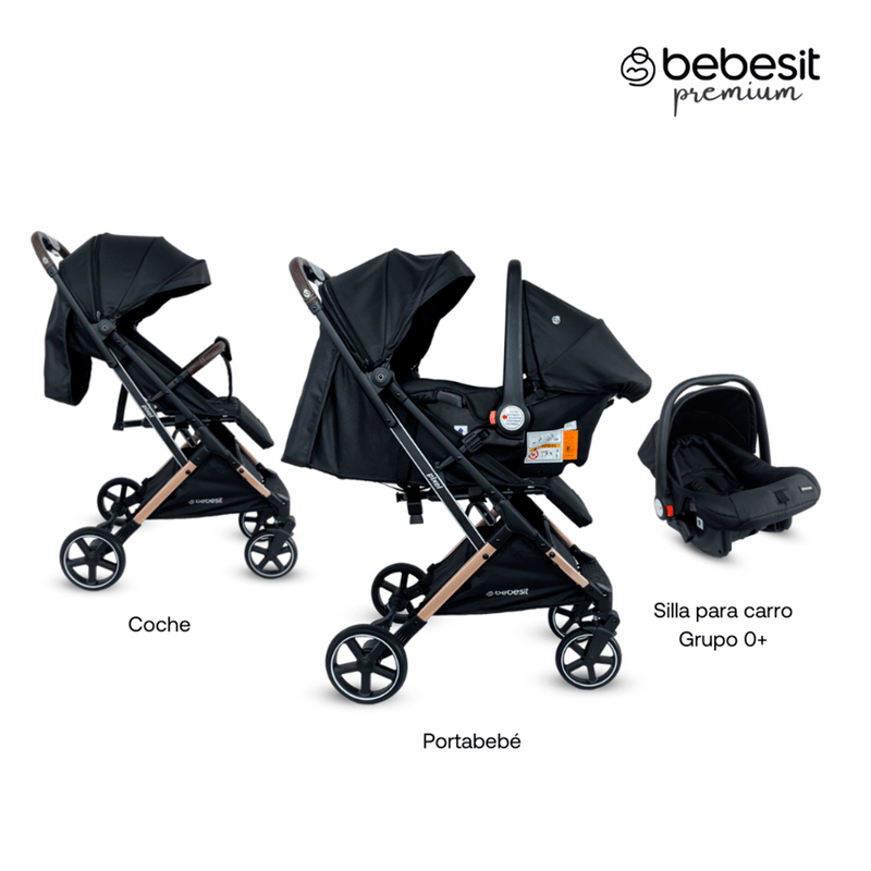 COCHE TRAVEL SYSTEM COMPACTO PIXEL JTS602 BEBESIT NEGRO -