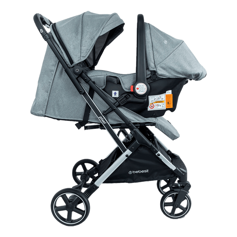 COCHE TRAVEL SYSTEM COMPACTO PIXEL JTS602 BEBESIT GRIS -