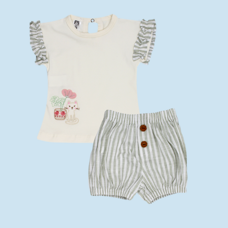 CONJUNTO SHORT BEBE NIÑA 50178 FOR BABY