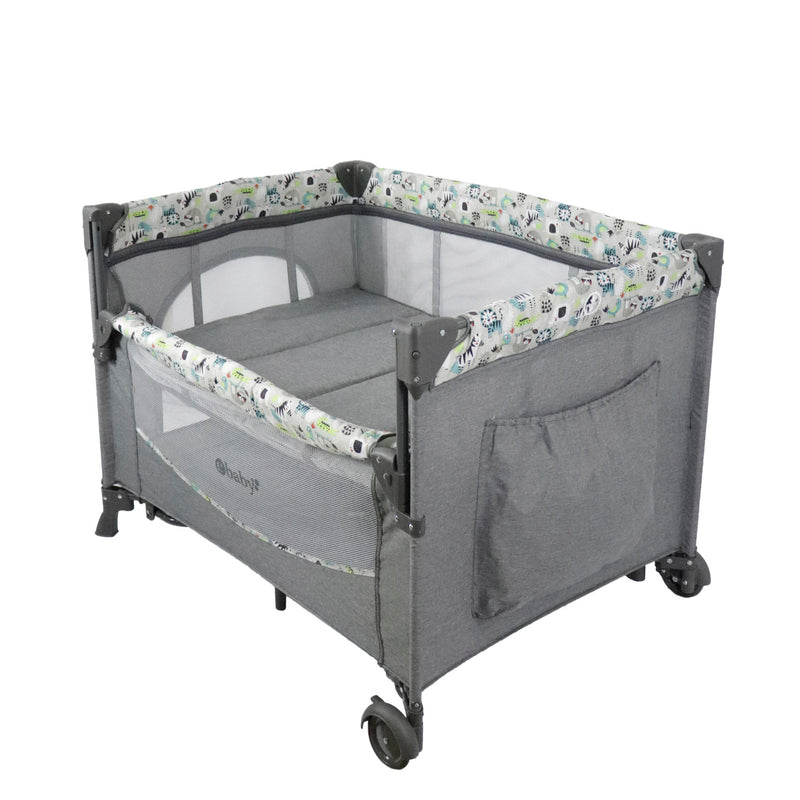 Cuna Corral Dacora Eb750 Ebaby Gris-Azul