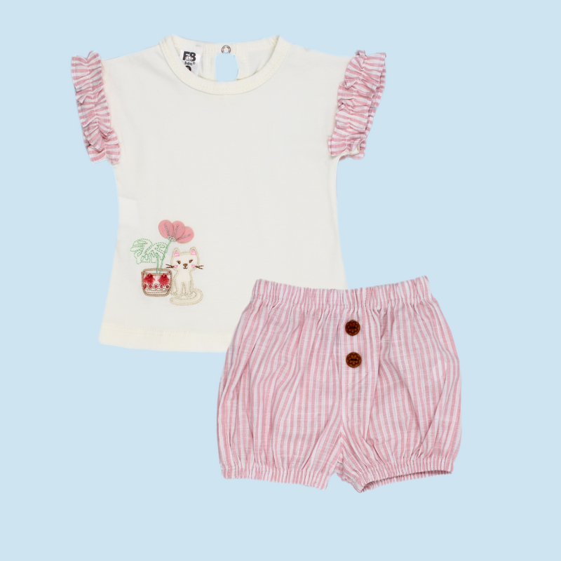 CONJUNTO SHORT BEBE NIÑA 50178 FOR BABY