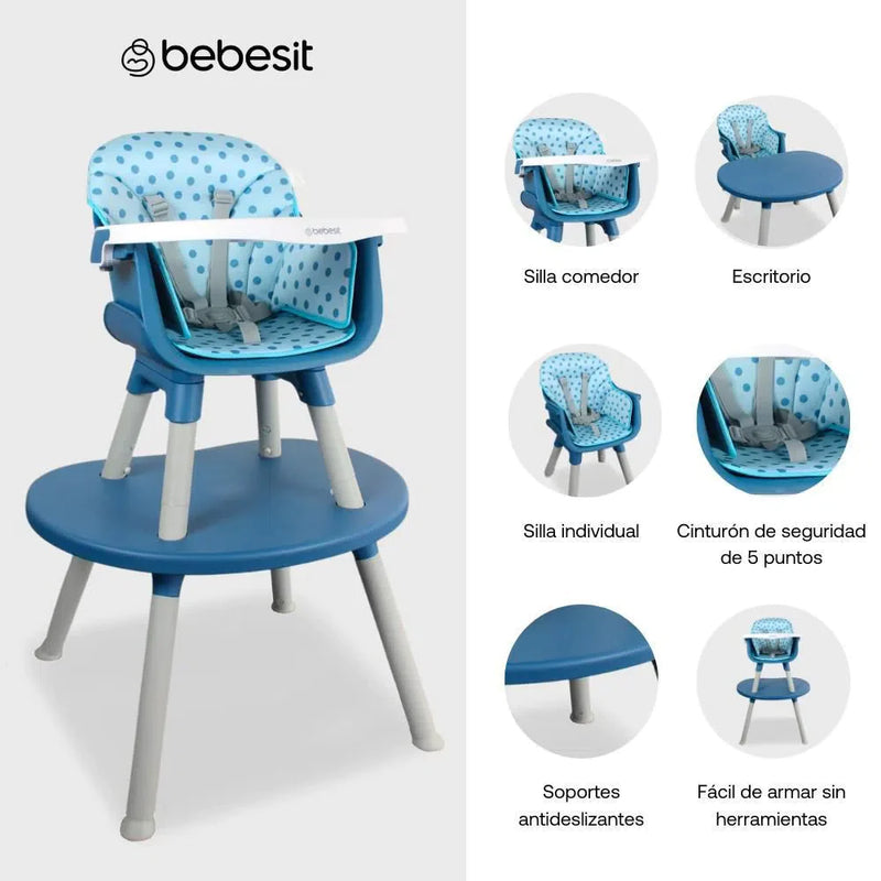 SILLA COMEDOR BABY DESK 1049 BEBESIT AZUL-