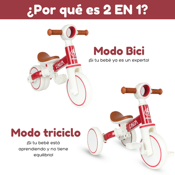 TRICICLO BALANCE FORZA 2 EN 1 PARA NIÑOS  Y NIÑAS ENTRE 2-4 AÑOS