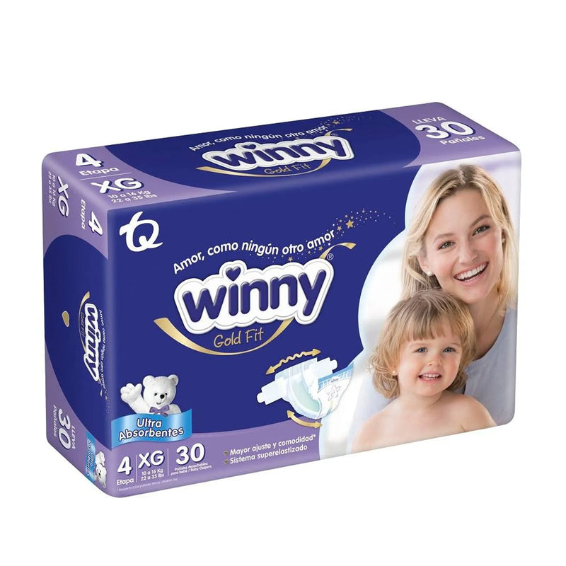 PAÑALES WINNY GOLD ETAPA 4 X30 UND