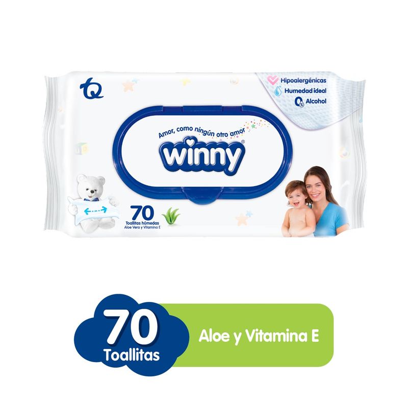 TOALLITAS HÚMEDAS WINNY ALOE VERA X 70 UND