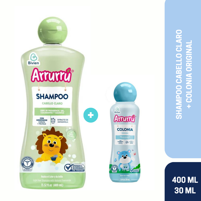 SHAMPOO CABELLO CLARO X400+COLONIA ORIGINAL AZUL AZX30 AAB395 ARRURRÚ