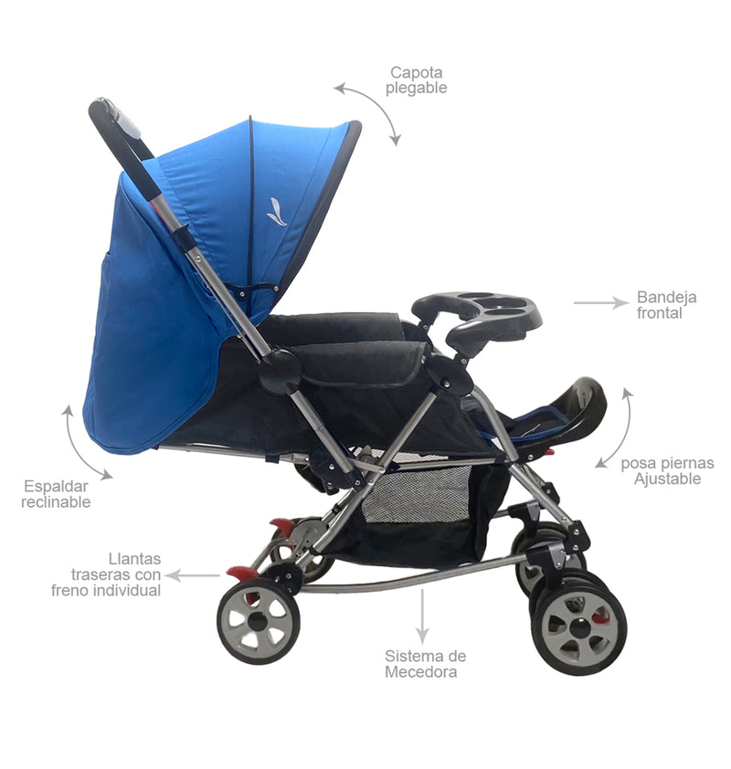 COCHE MECEDORA BALANCE PREMIUM BABY AZUL