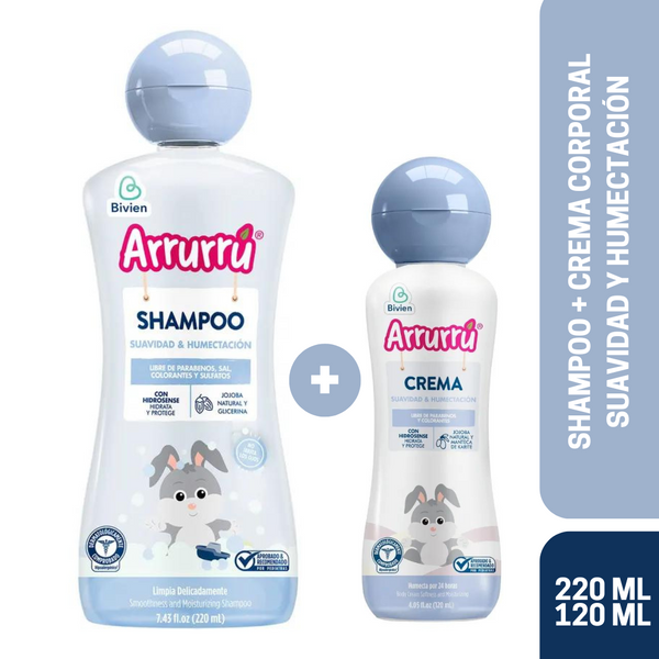 SHAMPOO SUAVIDAD Y HUMECTACIÓN X220 ML + CREMA SUAVIDAD Y HUMECTACIÓN X120 ML AAB321 ARRURRU