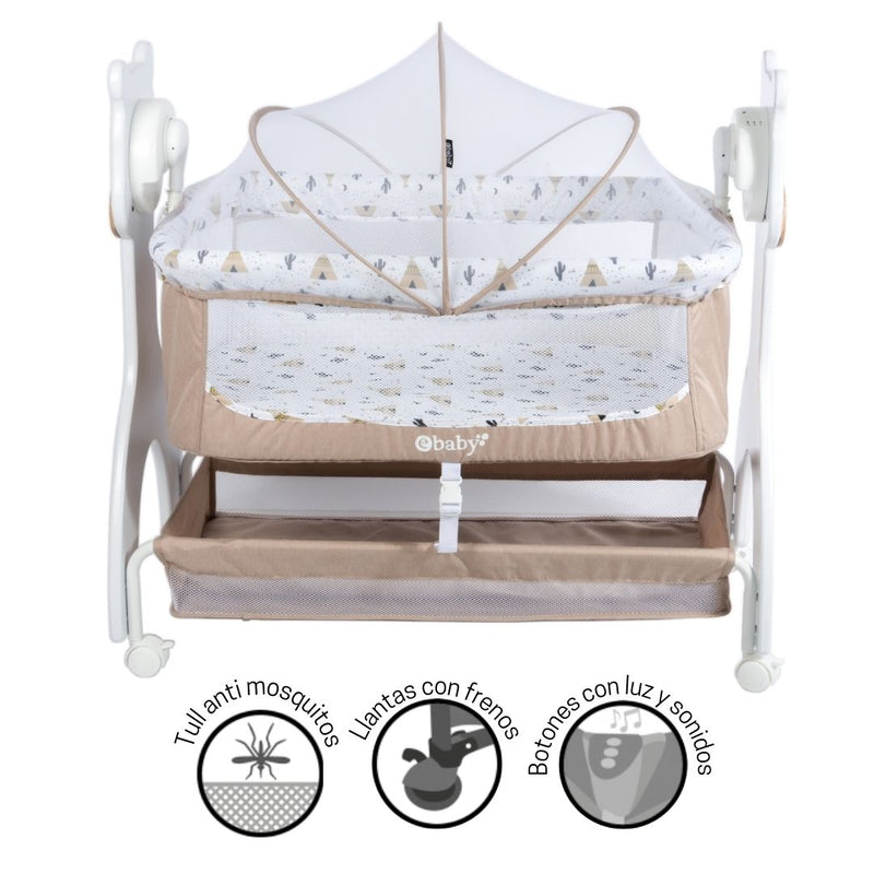 CUNA CORRAL DE LUJO AURA EB754 BEIGE EBABY