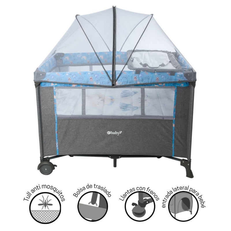 CUNA CORRAL COLECHO NALA EB751-1 AZUL EBABY