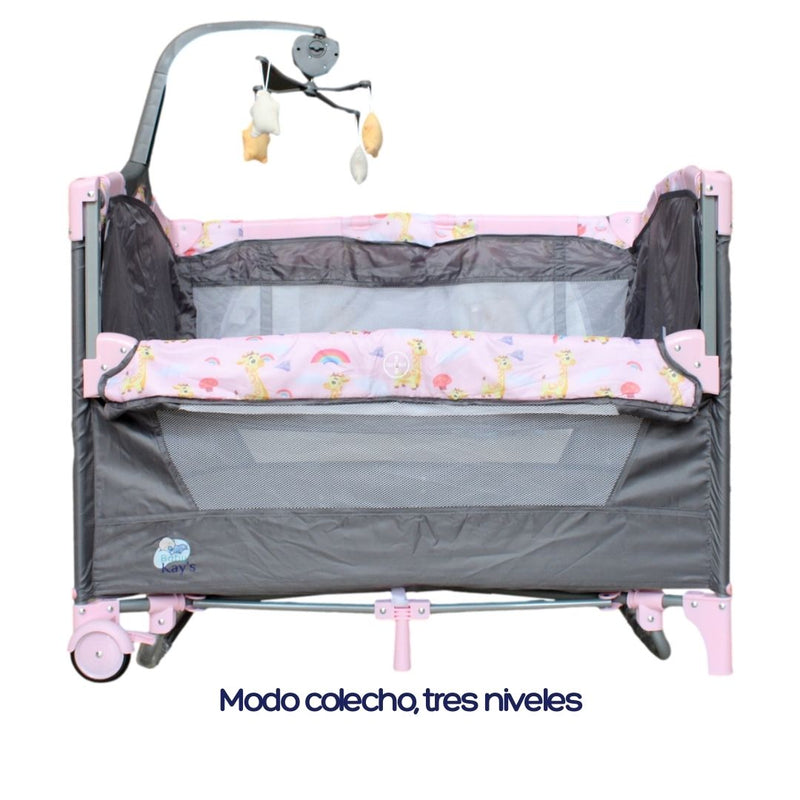 CUNA CORRAL COLECHO P9070-T1 ROSADO BABY KAYS