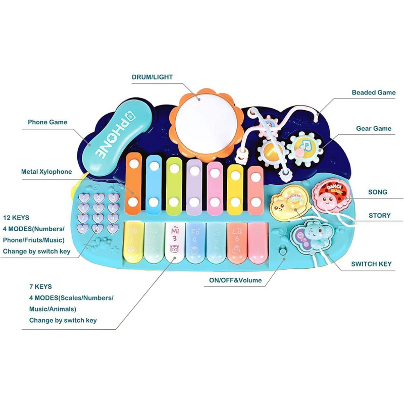 PIANO MUSICAL CON LUZ, JUGUETE INTERACTIVO PARA DESARROLLAR HABILIDADES MUSICALES YL512 MUNBE