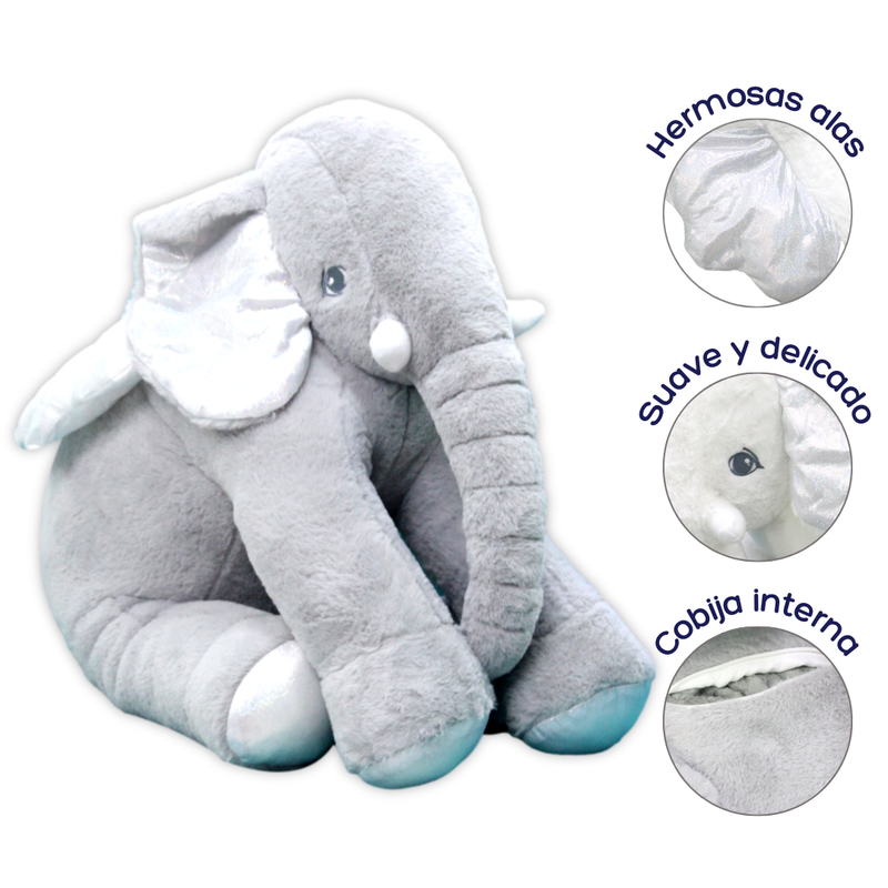 ALMOHADA ELEFANTE + COBIJA ¡SUAVE, TIERNO Y PERFECTO PARA TU BEBÉ! LA GLORIA