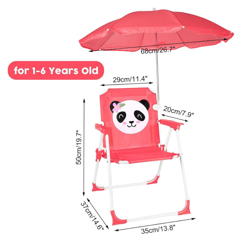 SILLA PLAYERA CON SOMBRILLA PARA NIÑOS ESTAMPADO DE PANDA 093-557 MUNBE