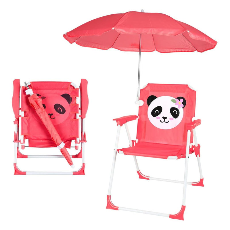 SILLA PLAYERA CON SOMBRILLA PARA NIÑOS ESTAMPADO DE PANDA 093-557 MUNBE