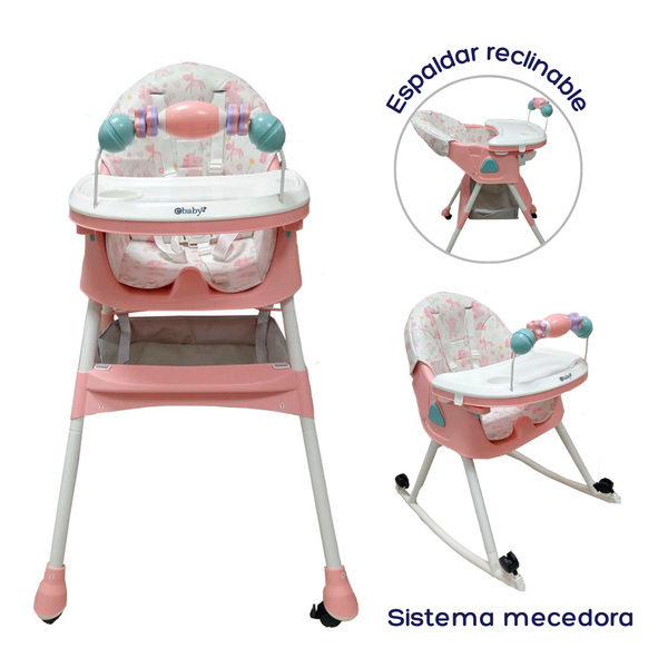 SILLA COMEDOR MECEDORA DALI EB633-1 ROSADA EBABY -