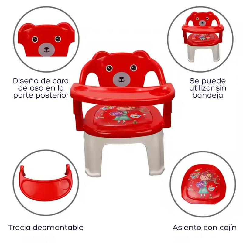 SILLA COMEDOR INFANTIL CON BANDEJA EXTRAÍBLE XL-009-B MUNBE