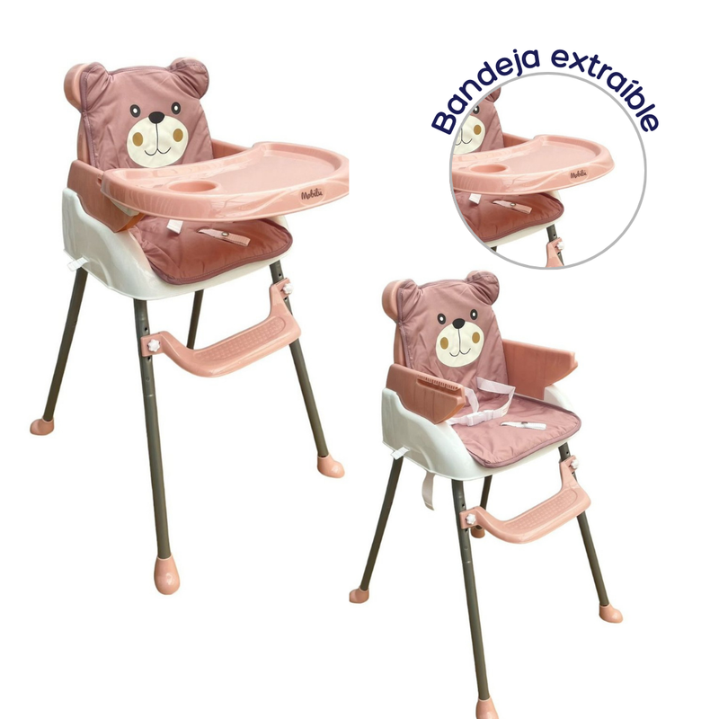 SILLA COMEDOR MLU-PINK (SILLA COMEDOR ALTA, BAJA Y BOOSTER) BEBESITOS