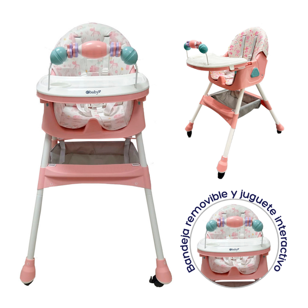 SILLA DE COMER LULU EB631-1 EBABY - ROSADO