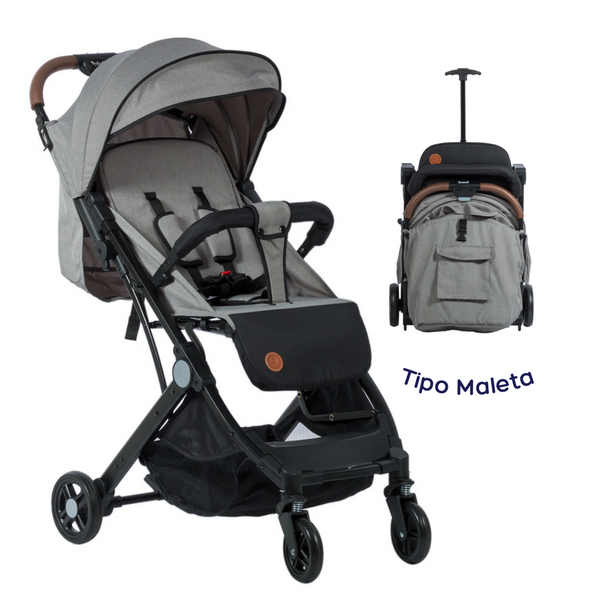 COCHE PASEADOR MALETA COMPACT EB195 GRIS EBABY