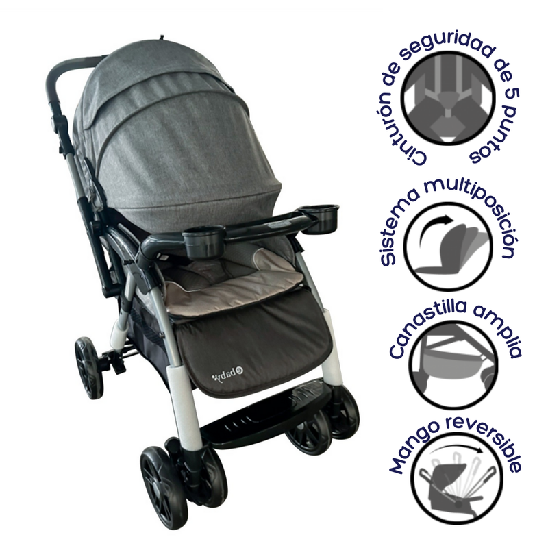 COCHE TRAVEL SYSTEM BRAVIAR GRIS EB1092-1 EBABY