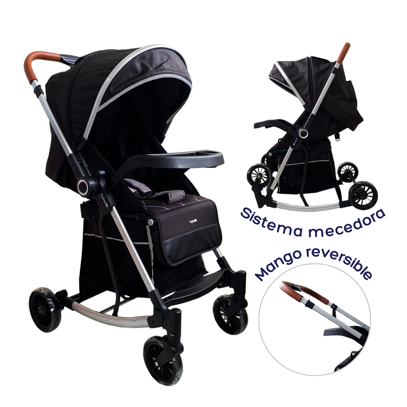 COCHE MECEDORA BOUNCY EB116 NEGRO EBABY -