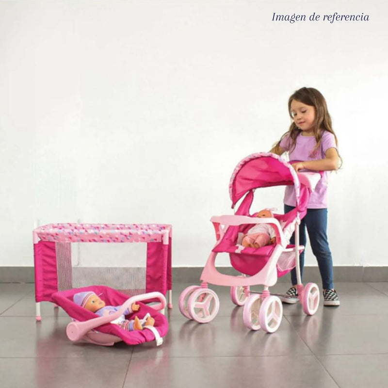 KIT MUÑECA CUNA COCHE PORTABEBÉS ¡EL SET COMPLETO PARA EL JUEGO DE ROLES PERFECTO!