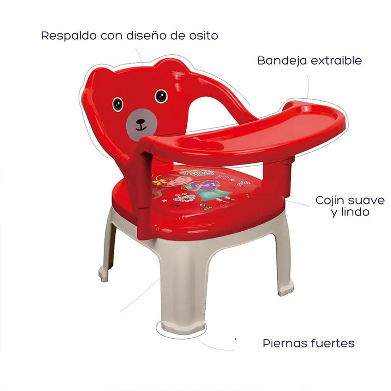 SILLA COMEDOR INFANTIL CON BANDEJA EXTRAÍBLE XL-009-B MUNBE