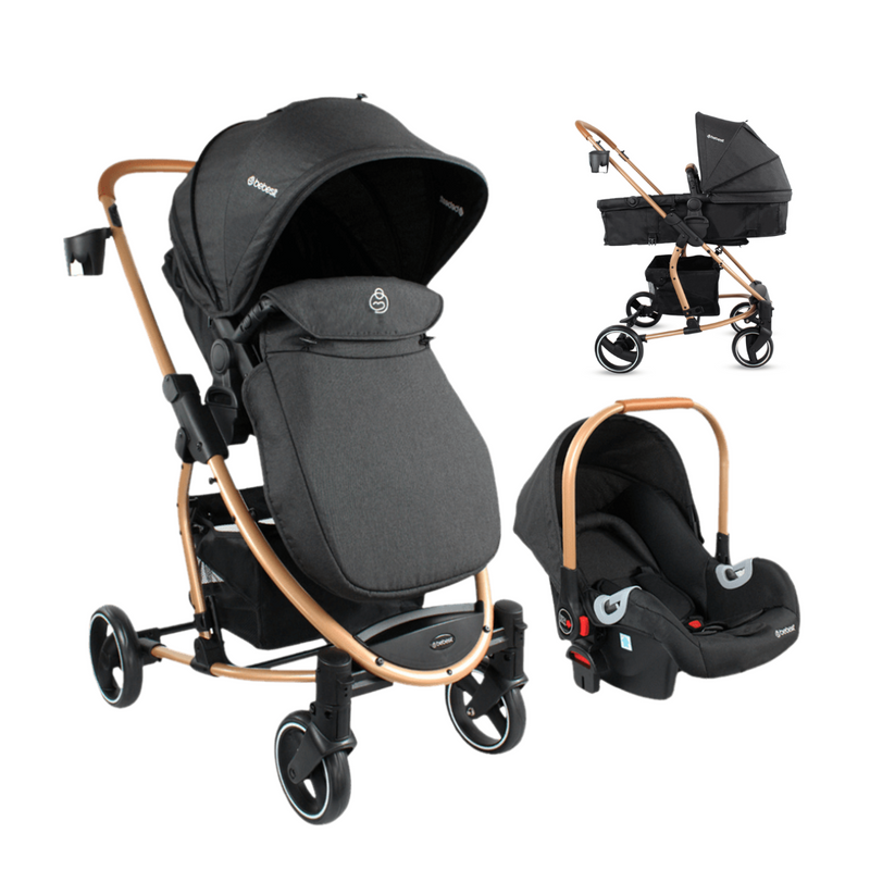 COCHE TRAVEL SYSTEM PRIMA SL461A GOLD BLACK BEBESIT -