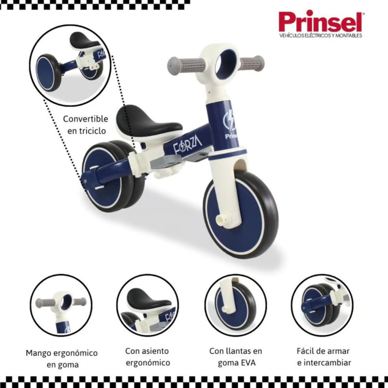 TRICICLO BALANCE FORZA 2 EN 1 PARA NIÑOS  Y NIÑAS ENTRE 2-4 AÑOS AZUL