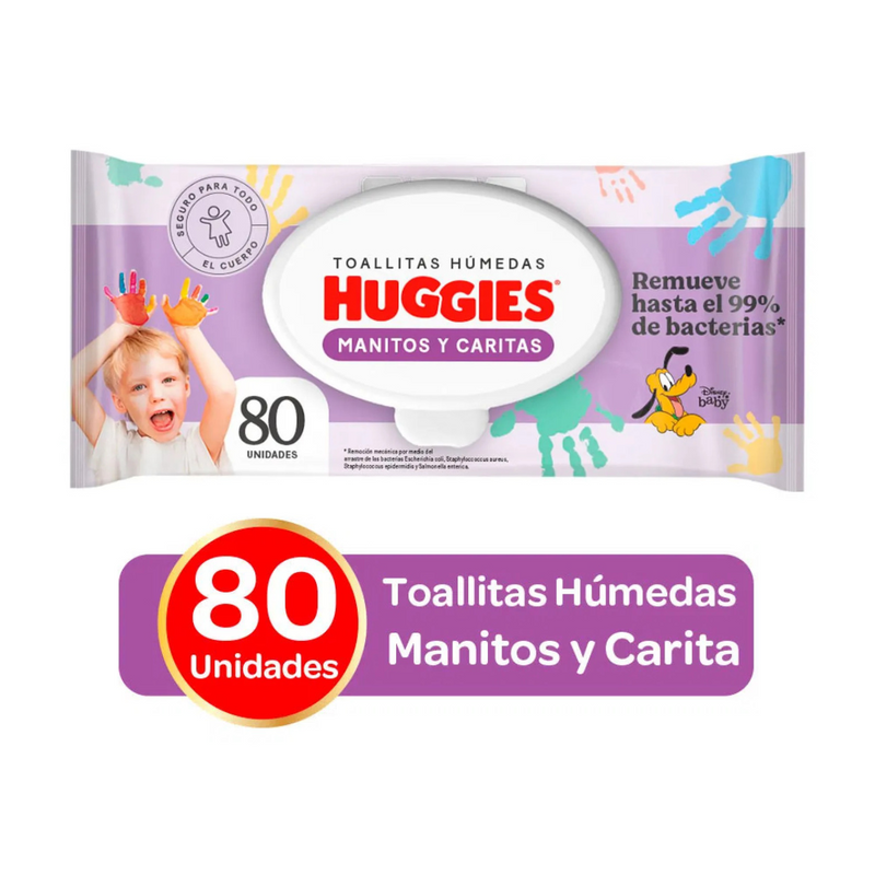 TOALLITAS HÚMEDAS HUGGIES MANITOS Y CARITA X80