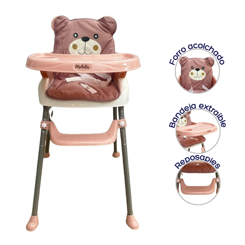 SILLA COMEDOR MLU-PINK (SILLA COMEDOR ALTA, BAJA Y BOOSTER) BEBESITOS