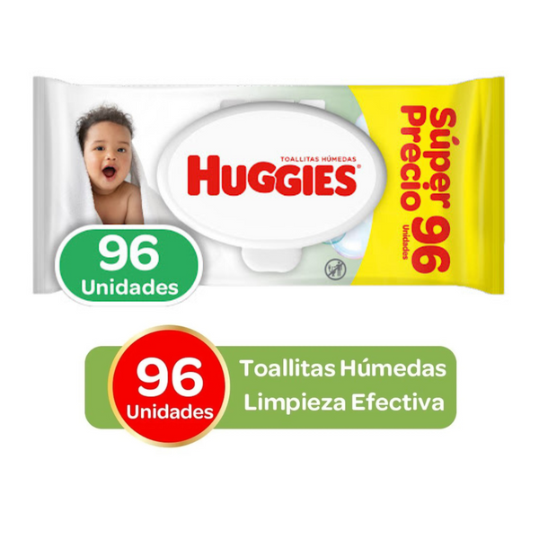 TOALLITAS HÚMEDAS HUGGIES LIMPIEZA EFECTIVA X96 UND