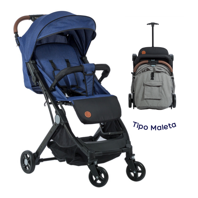 COCHE PASEADOR MALETA COMPACT EB195 AZUL EBABY