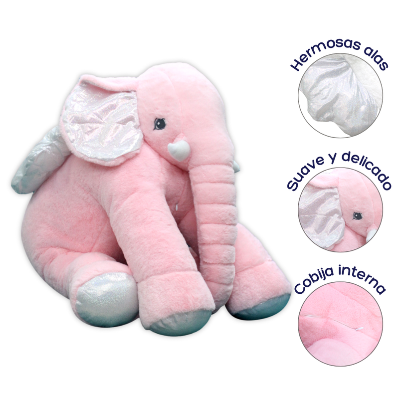 ALMOHADA ELEFANTE + COBIJA ¡SUAVE, TIERNO Y PERFECTO PARA TU BEBÉ! LA GLORIA