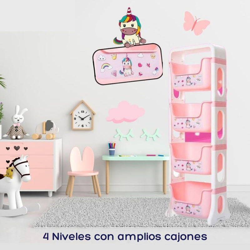 ESTANTE ORGANIZADOR DECORATIVO UNICORNIO 4 NIVELES ARMATY