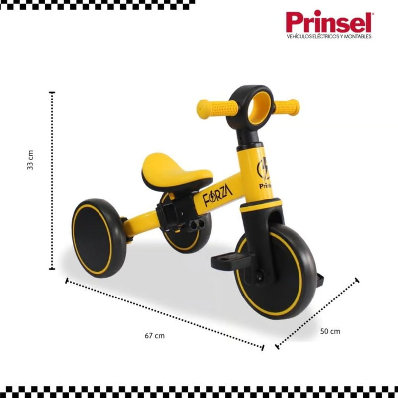 TRICICLO BALANCE FORZA 2 EN 1 PARA NIÑOS  Y NIÑAS ENTRE 2-4 AÑOS AMARILLO