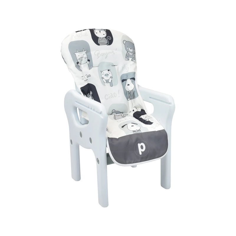 SILLA COMEDOR PARA BEBÉ 3 EN 1 CON DISEÑO DE ANIMALITOS PCM-10 PRIORI GRIS